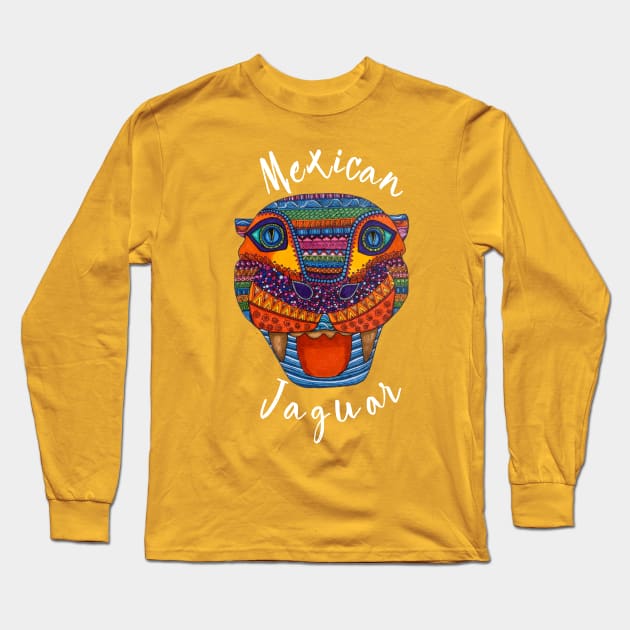 Mexican Jaguar Alebrije Mexicano Long Sleeve T-Shirt by cynthiacabello